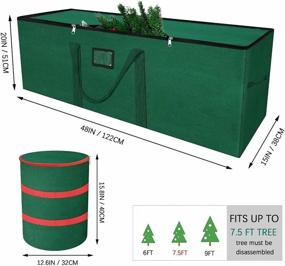 img 2 attached to Large Christmas Tree Storage Bag, Xmas 600D Oxford Waterproof Tree Containers - Fits up to 7.5 ft Artificial Tree, with Christmas Light Storage Bag - Protects from Dust, Moisture, Insect - Ideal for Decoration Storage