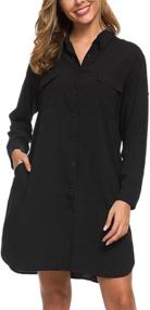 img 1 attached to 👗 MANAIXUAN Women's Casual Dress with Sleeves and Pockets - Stylish Clothing for Women