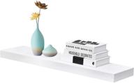 📚 36-inch white mission floating shelves for wall - ideal bathroom, bedroom, living room, and kitchen wall mount shelves - wood modern display shelves - book shelves logo