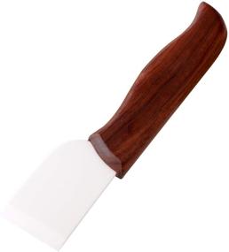 img 1 attached to Premium Ceramic Blade Leather Trimming Knife: Wood Handle, Flat Cutting Edge - Perfect Leather Craft DIY Tool