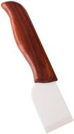 premium ceramic blade leather trimming knife: wood handle, flat cutting edge - perfect leather craft diy tool logo