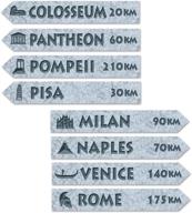 italian theme street sign cut outs: beistle 4 piece wall italy party decorations, 3-3/4 by 23-3/4-inch, multicolor logo