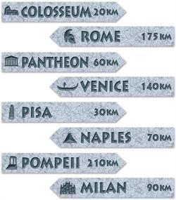 img 1 attached to Italian Theme Street Sign Cut Outs: Beistle 4 Piece Wall Italy Party Decorations, 3-3/4 by 23-3/4-Inch, Multicolor