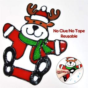 img 3 attached to 🎄 Decorate Your Windows with Joinart 12 Pcs Christmas Window Clings - Snowman, Santa Claus, and More!