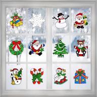 🎄 decorate your windows with joinart 12 pcs christmas window clings - snowman, santa claus, and more! logo