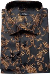 img 3 attached to Men's Paisley Casual Button-Up Shirt for Wedding Attire and Everyday Wear