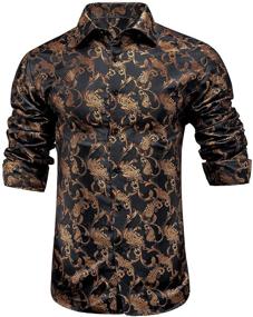 img 4 attached to Men's Paisley Casual Button-Up Shirt for Wedding Attire and Everyday Wear