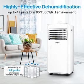 img 1 attached to 🆒 Portable Air Conditioner & Dehumidifier 8000 BTU - Quiet, 3-in-1 AC Unit with Remote Control, 24h-Timer - Ideal for Home, Basements, Bedrooms, Bathrooms, Closets - Includes Drainage Hose & Window Mount Exhaust Kit