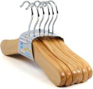 👶 pack of 12 wooden nursery hangers for toddlers and babies - size 9.8 inch with swivel hook by hangerworld логотип