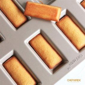 img 2 attached to 🎂 CHEFMADE Financier Cake Pan - 8-Cavity Non-Stick Rectangle Muffin Pan Biscuits Cookies Bakeware for Oven Baking in Champagne Gold
