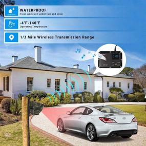 img 3 attached to 🔔 Solar Driveway Alarm Wireless Outdoor Motion Sensor & Detector Driveway Alert System - 1800ft Range, Rechargeable Battery, Weatherproof, Mute Mode (1&4-Camouflage)
