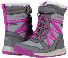 img 1 attached to 👢 Merrell Snow Crush 2.0 Водонепроницаемые сапоги в сером и фиолетовом цвете - Размер 4 US, унисекс (для детей)