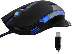 img 2 attached to 🖱️ E-Blue Mazer II EMS600 2500 DPI Optical USB Wired Gaming Mouse with Blue LED - Caps Plus EMS600BKAA-NU