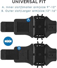 img 4 attached to 📱 Премиум поворотный универсальный чехол на руку для мобильного телефона для iPhone 11 Pro X XS Max XR 8 7, Samsung Galaxy S10 S9 S8 S7 – Регулируемая лента для бега, тренировок, зала, спорта, упражнений, хайкинга (Черный) – EZfit 360