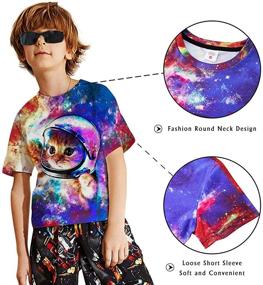 img 2 attached to 👕 Vibrant Athletic Homewear for Boys: Printed Vacation Clothing