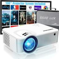 portable mini outdoor projector by wevivi - 1080p supported with carrying case, 100-inch screen included, 5500 lumens and 240-inch display for outdoor movies - hdmi/vga/usb compatible logo