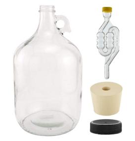 img 1 attached to 🍶 1 Gallon Glass Fermenting Jug with Handle, Rubber Stopper, Twin Bubble Airlock, Plastic Lid - North Mountain Supply (Set of 1)