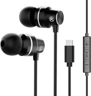 🎧 usb type c earbuds stereo earphones with microphone, bass headset, volume control - compatible with google pixel 2/xl, xiaomi, huawei and more (h1) logo