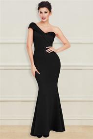 img 1 attached to Grace's Secret One Shoulder Ponti Gown: Elegant & Seductive Evening Maxi Dress