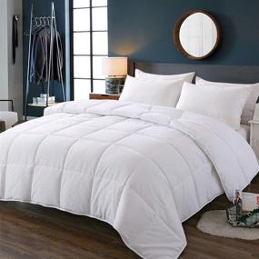 img 2 attached to 🌬️ Decroom White Comforter: All-Season Twin Size Down Alternative Quilted Duvet Insert with Moisture-Wicking Treatment - Light Weight and Soft