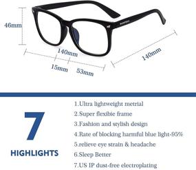 img 3 attached to Blue Light Blocking Glasses - 2 Pack Computer/Gaming/TV/Phones Glasses For Women/Men