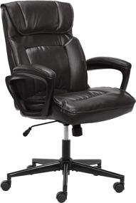 img 1 attached to 🪑 Serta Hannah Microfiber Office Chair with Headrest Pillow, Adjustable Ergonomic Lumbar Support, Soft Fabric and Bonded Leather, in Black