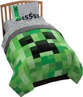 ultimate minecraft creeper bed set: official 4-piece twin bedding by jay franco logo