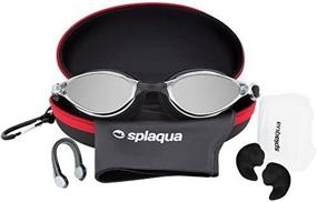 img 2 attached to 🏊 Splaqua 5 Piece Swimming Gear Set: Enhanced UV Protection, Anti-Fog Mirrored Swim Goggles, Swim Cap, Ear Plugs, Nose Clip & Waterproof EVA Case - Experience Ultimate Comfort and Convenience in the Pool!