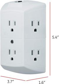 img 1 attached to 🔌 GE 6-Outlet Extender, Pack of 2 | Grounded Wall Tap with Reset Button and Circuit Breaker | Adapter with Spaced Outlets | 3-Prong | Quick and Easy Install | UL Listed | White - Model 46854