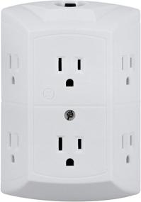 img 3 attached to 🔌 GE 6-Outlet Extender, Pack of 2 | Grounded Wall Tap with Reset Button and Circuit Breaker | Adapter with Spaced Outlets | 3-Prong | Quick and Easy Install | UL Listed | White - Model 46854