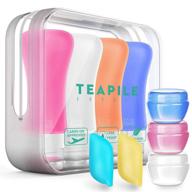 🧳 convenient 4 pack travel bottles - tsa approved, leak proof containers for toiletries - includes shampoo and conditioner - perfect for business or personal travel - fun outdoors 9 pieces logo