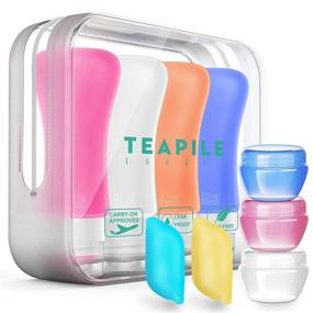 img 2 attached to 🧳 Convenient 4 Pack Travel Bottles - TSA Approved, Leak Proof Containers for Toiletries - Includes Shampoo and Conditioner - Perfect for Business or Personal Travel - Fun Outdoors 9 Pieces
