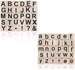 img 4 attached to 🔠 Juvale Wood Rubber Stamps - Alphabet, Upper & Lowercase Letters + Symbols (60 Pieces)