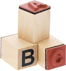 img 1 attached to 🔠 Juvale Wood Rubber Stamps - Alphabet, Upper & Lowercase Letters + Symbols (60 Pieces)