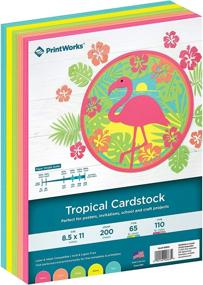 img 4 attached to Printworks Tropical Cardstock Assorted Colors