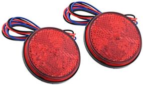 img 1 attached to 🚦 Qiorange Weatherproof Red 24 LED Round Reflector Rear Tail Brake Stop Marker Light: Ideal for Trucks, Trailers, RVs, ATVs, and UTVs