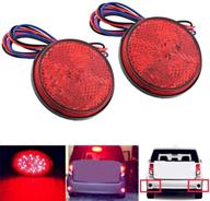 🚦 qiorange weatherproof red 24 led round reflector rear tail brake stop marker light: ideal for trucks, trailers, rvs, atvs, and utvs logo