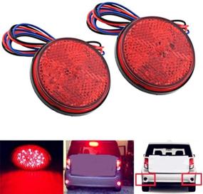 img 4 attached to 🚦 Qiorange Weatherproof Red 24 LED Round Reflector Rear Tail Brake Stop Marker Light: Ideal for Trucks, Trailers, RVs, ATVs, and UTVs