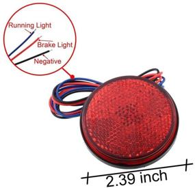 img 2 attached to 🚦 Qiorange Weatherproof Red 24 LED Round Reflector Rear Tail Brake Stop Marker Light: Ideal for Trucks, Trailers, RVs, ATVs, and UTVs