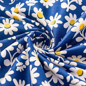 img 2 attached to 🌼 JELLYMONI Daisy Duvet Cover Set: Blue Floral Pattern on White Cotton, Queen Size - 3pcs Set with Zipper Closure