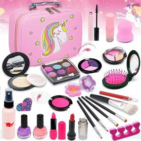img 4 attached to 💄 Washable Makeup Toys for Girls - Kids' Beauty Products