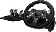 🕹️ logitech g920 driving force racing wheel and floor pedals with real force feedback, stainless steel paddle shifters, leather steering wheel cover for xbox series x/s, xbox one, pc, mac - black logo