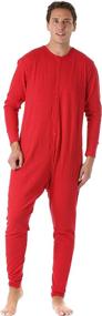 img 3 attached to 🔥 #followme Men's Solid Thermal Henley Adult Onesie: Stay Cozy with Style!