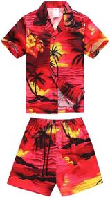 img 4 attached to Hawaiian Aloha Shorts Cabana Sunset Boys' Clothing