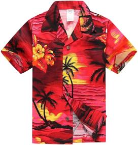 img 3 attached to Hawaiian Aloha Shorts Cabana Sunset Boys' Clothing