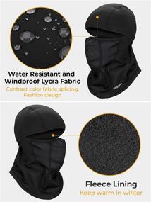 img 3 attached to ❄️ Water Resistant & Windproof Balaclava Ski Mask for Winter Cold Weather - Thermal Face Mask for Men & Women - Ideal for Skiing, Snowboarding & Motorcycle Riding in Black