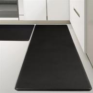 🌊 waterproof & non-slip kitchen mats - kitsure 2 pcs, anti-fatigue rugs for kitchen floors, offices & laundries, durable resilient kitchen mat set with stylish black design logo