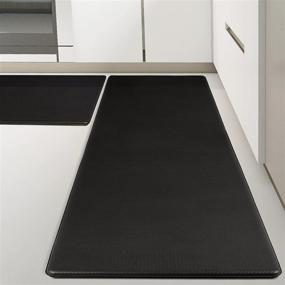 img 4 attached to 🌊 Waterproof & Non-Slip Kitchen Mats - KitSure 2 PCS, Anti-Fatigue Rugs for Kitchen Floors, Offices & Laundries, Durable Resilient Kitchen Mat Set with Stylish Black Design