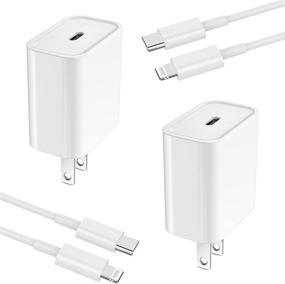 img 4 attached to 🔌 [Apple MFi Certified] iPhone Fast Charger Set - Tynokun 2 Pack 20W USB C Power Delivery Rapid Wall Charger Travel Plug along with 2 Pack 6FT Type C to Lightning Quick Charge Sync Cord for iPhone/iPad/AirPods Pro