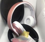 img 1 attached to 🎧 Zihnic Bluetooth Headphones Over-Ear, Foldable Wireless and Wired Stereo Headset with Micro SD/TF, FM Function for Cell Phone and PC, Soft Earmuffs &amp; Light Weight for Prolonged Wearing in Rose Gold Color review by Bill Karanth